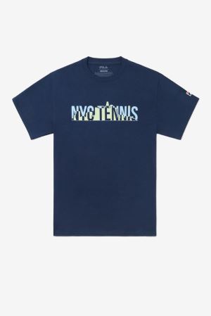 FILA Nyc Skyline Tee Shirts Navy,Mens Tennis | CA.KNOTGZ190